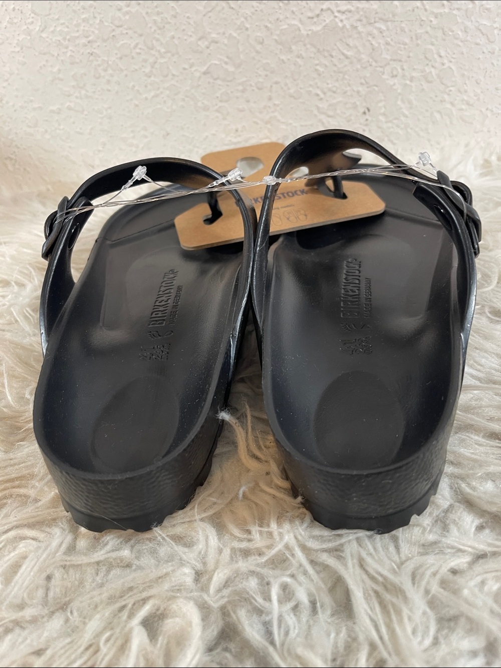 BIRKENSTOCK Gizeh Essentials Black Slip On Lightweight Size 10 NEW - Picture 7 of 14